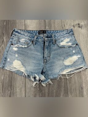 Abercrombie & Fitch Light Blue Ripped Denim Cutoff Shorts